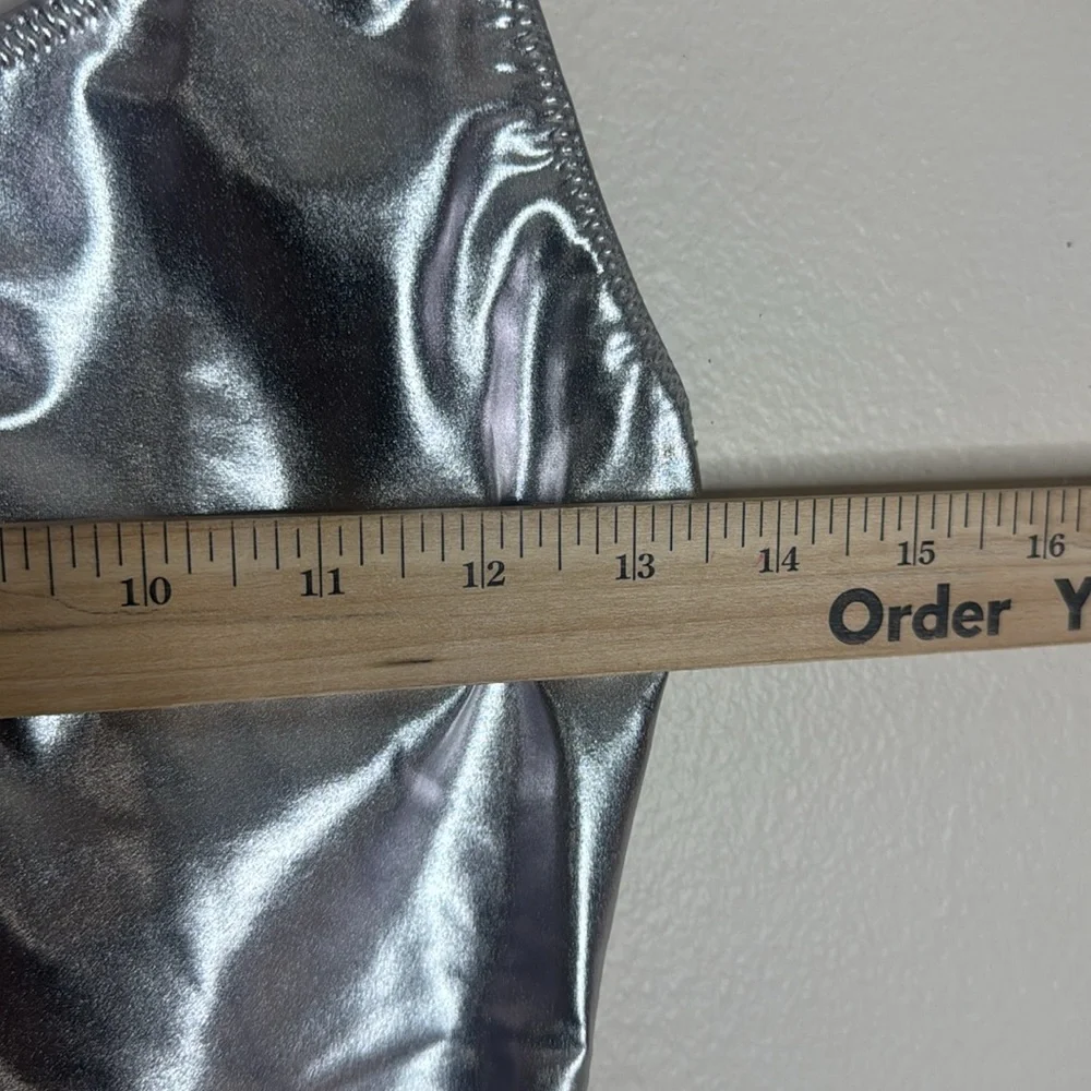 SKIMS Metallic nickel cycle Bodysuit size medium